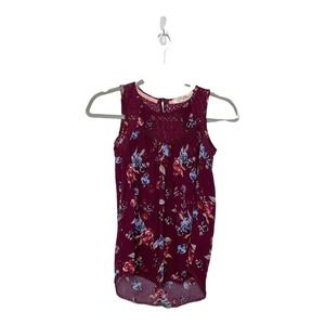 Rewind sleeveless lace tunic, floral print, size XS, EUC